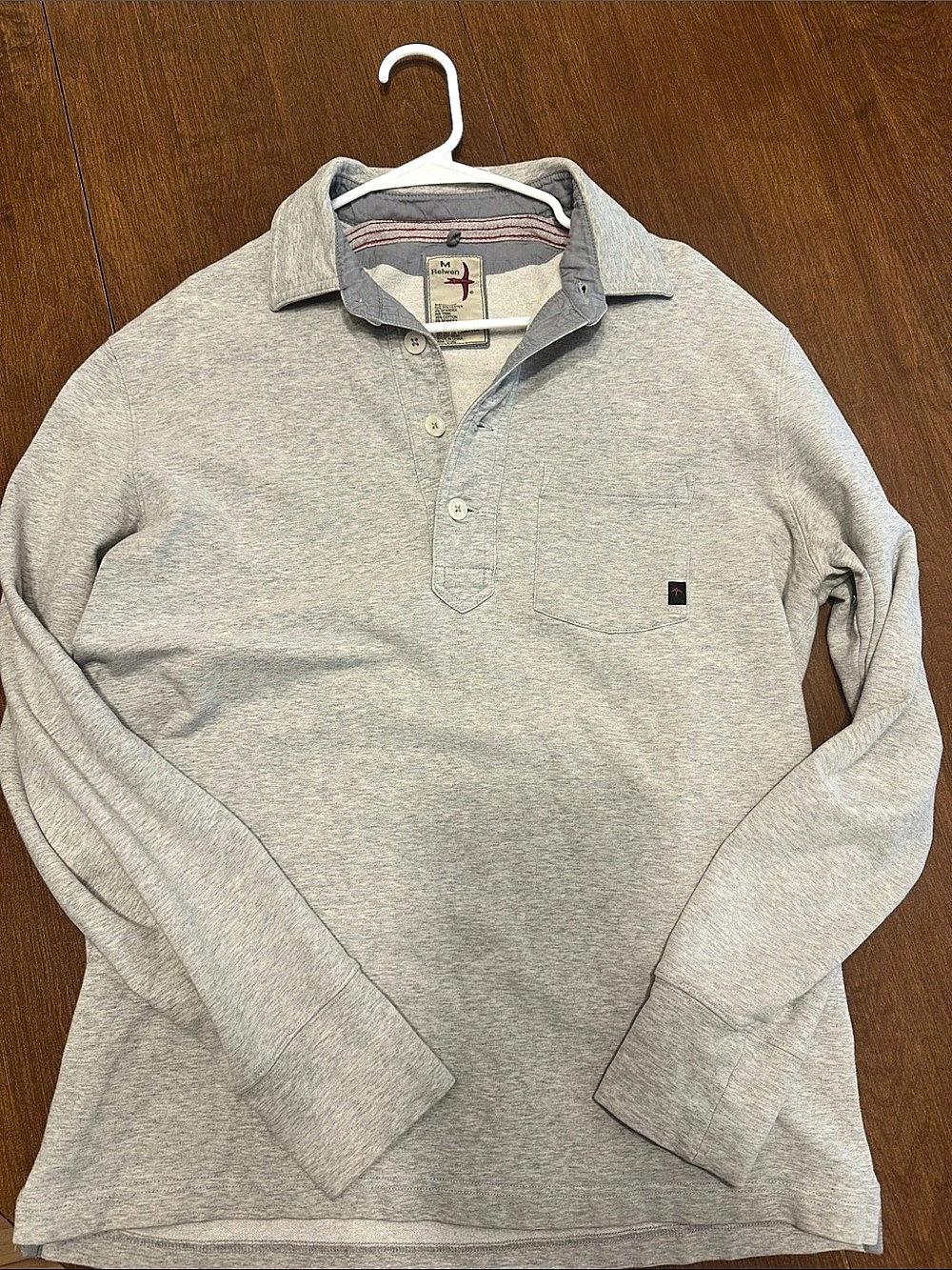 Relwen Frenchloop Longsleeve Polo Gray Medium